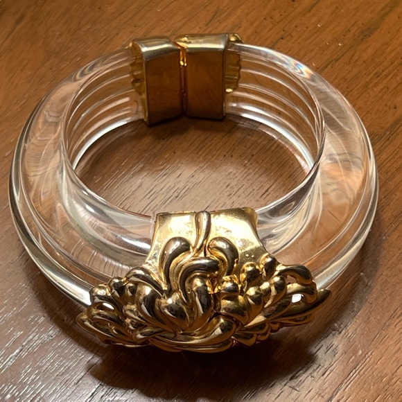 Vintage 1980s Designer Inna Cytrine Paris Lucite Bangle Bracelet - Picture 3 of 8